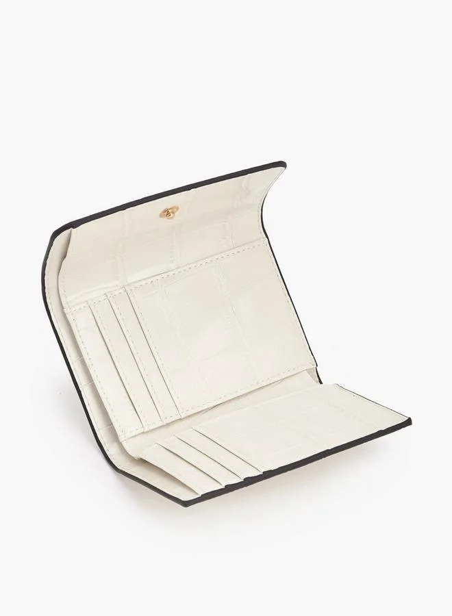 سيليست Textured Wallet with Button Closure